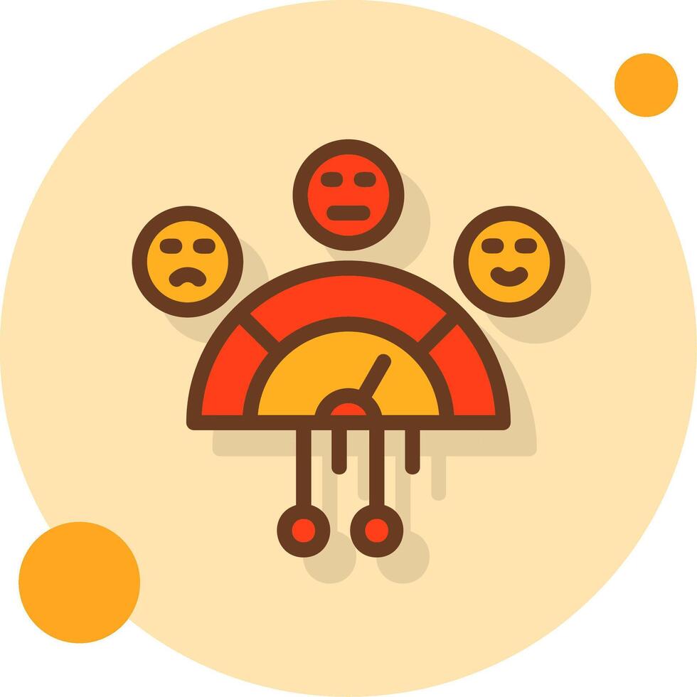 Sentiment Analysis Filled Shadow Circle Icon vector