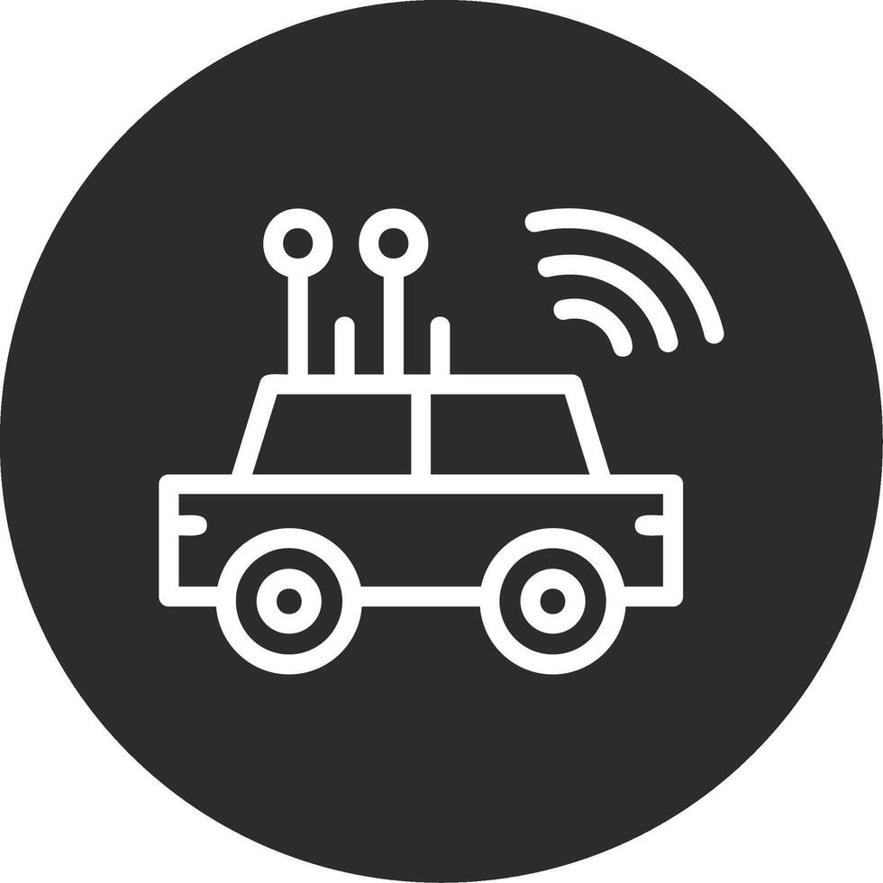 Self-driving Car Inverted Icon vector
