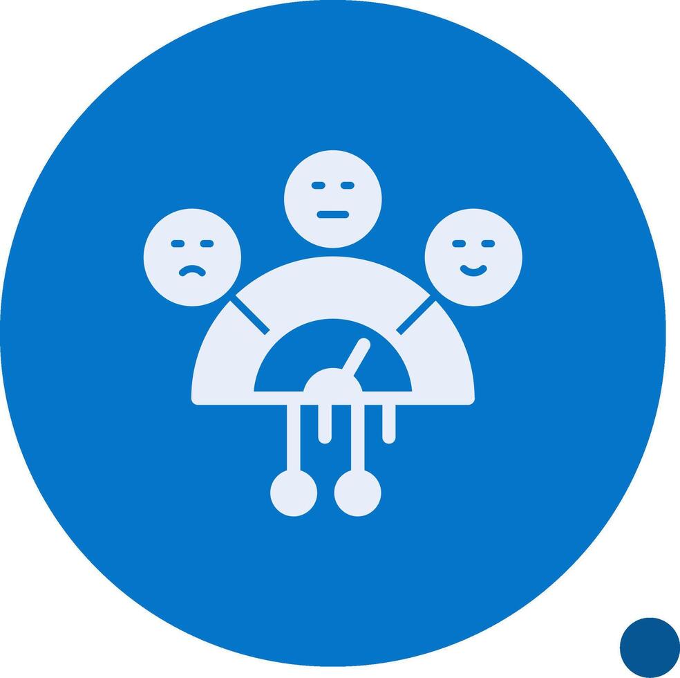 Sentiment Analysis Glyph Shadow Icon vector
