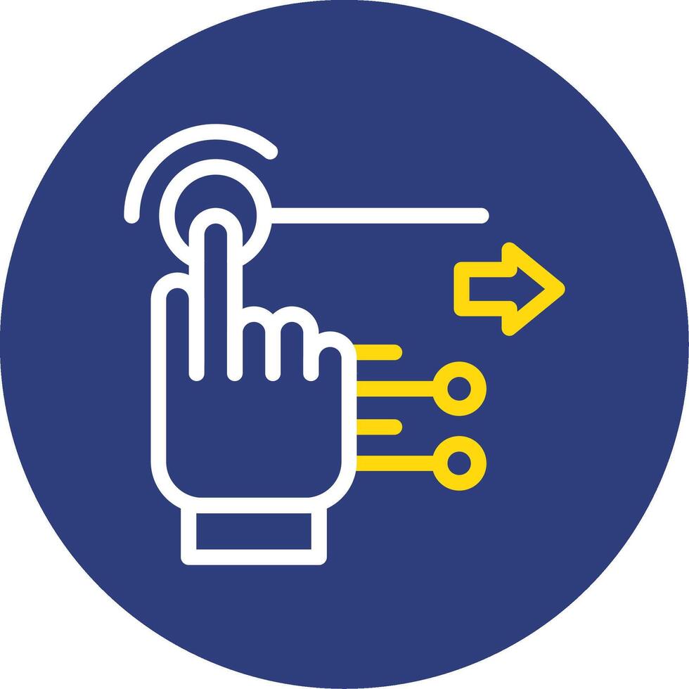 Gesture Recognition Dual Line Circle Icon vector