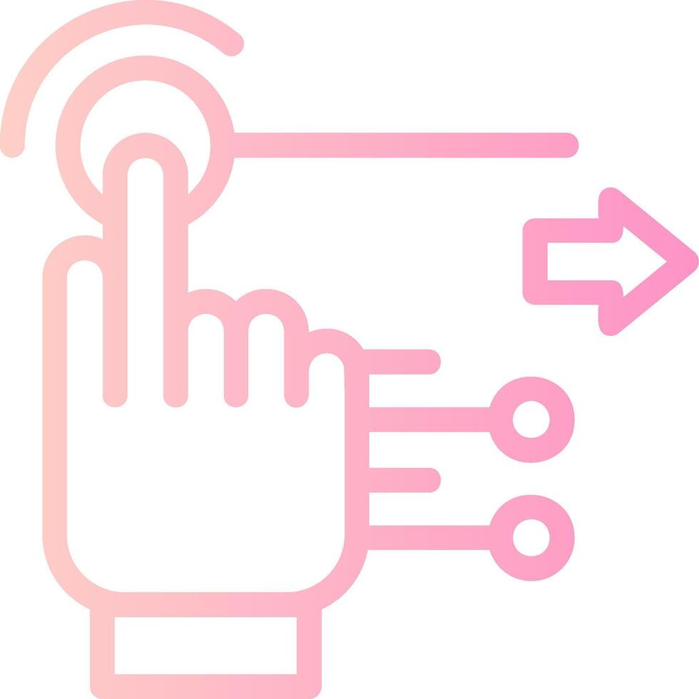 Gesture Recognition Linear Gradient Icon vector