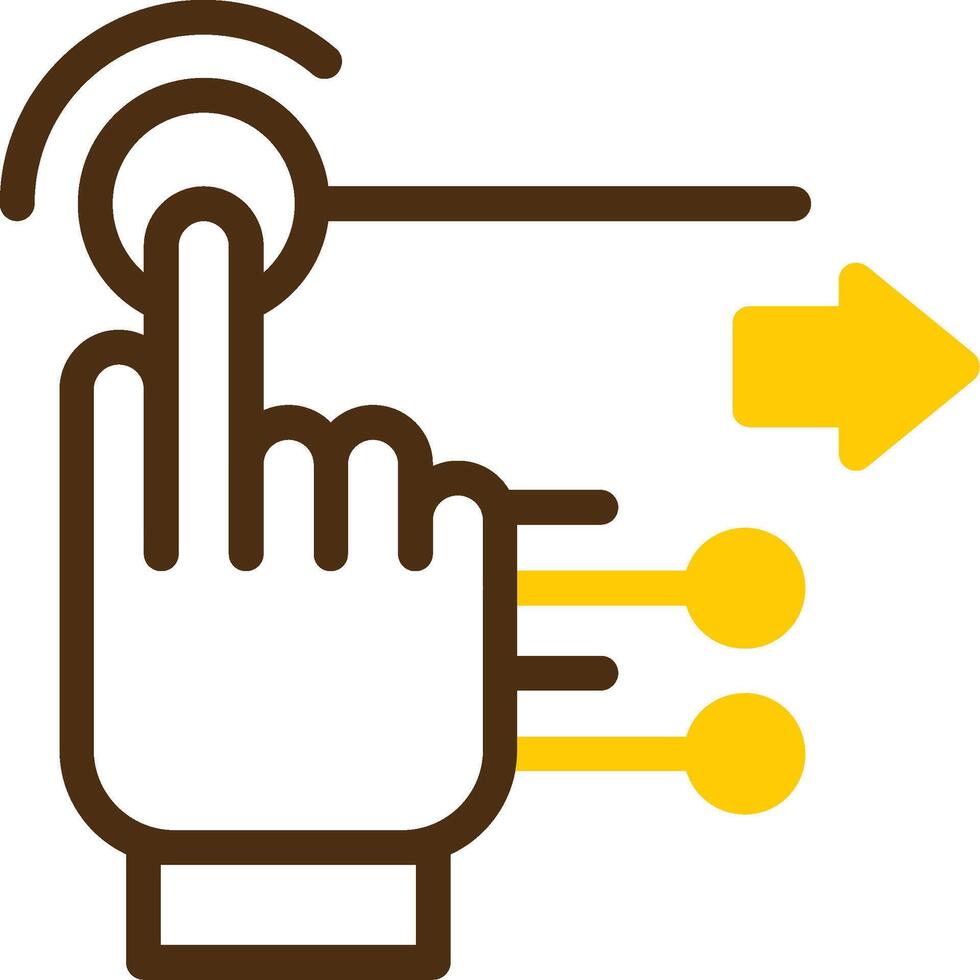 Gesture Recognition Yellow Lieanr Circle Icon vector