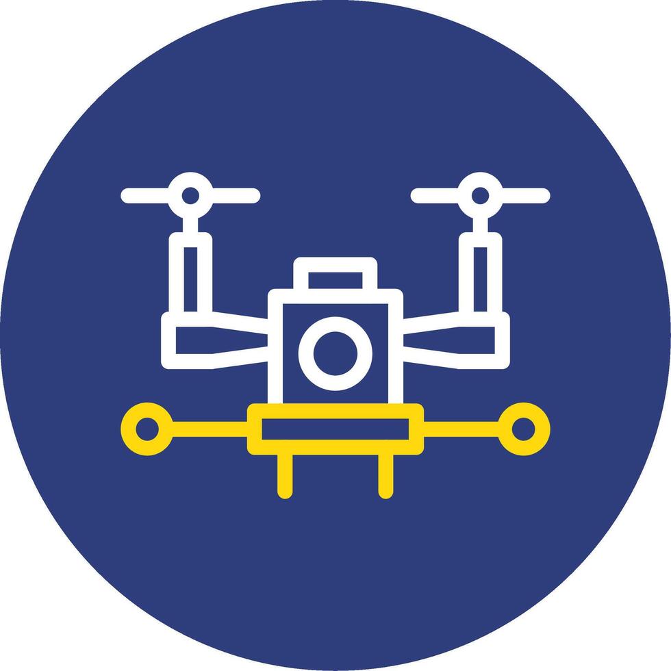 Autonomous Drone Dual Line Circle Icon vector