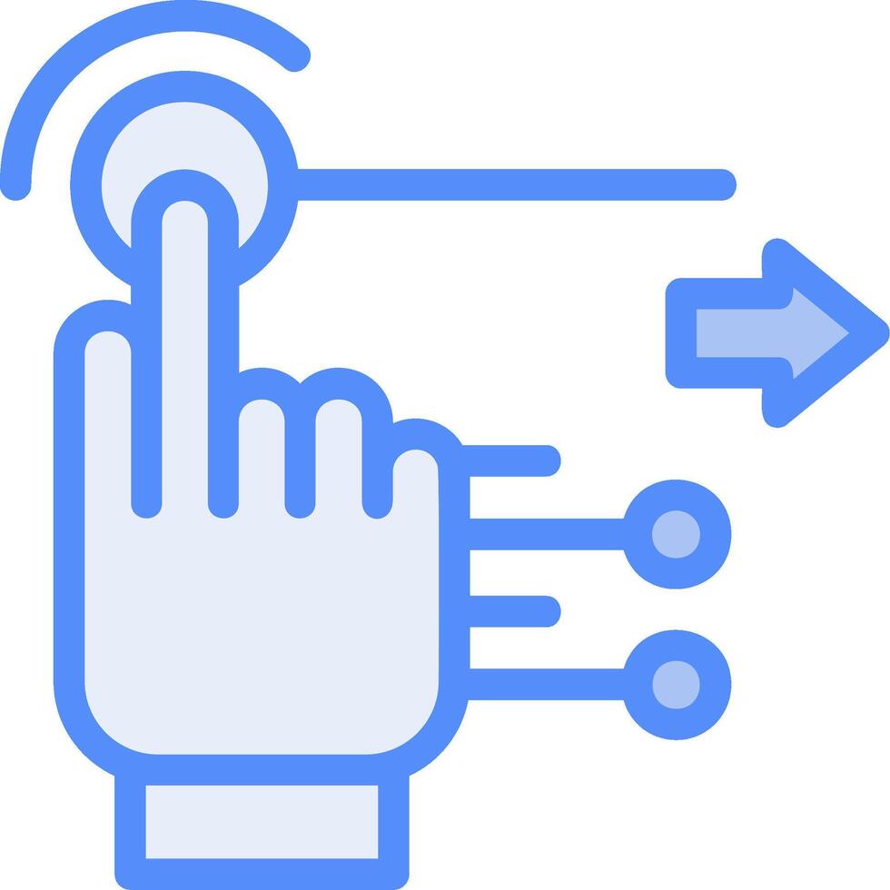 Gesture Recognition Line Filled Blue Icon vector