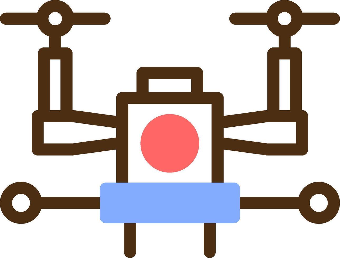 Autonomous Drone Color Filled Icon vector