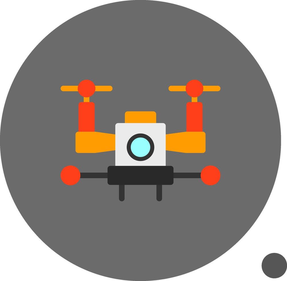 Autonomous Drone Flat Shadow Icon vector