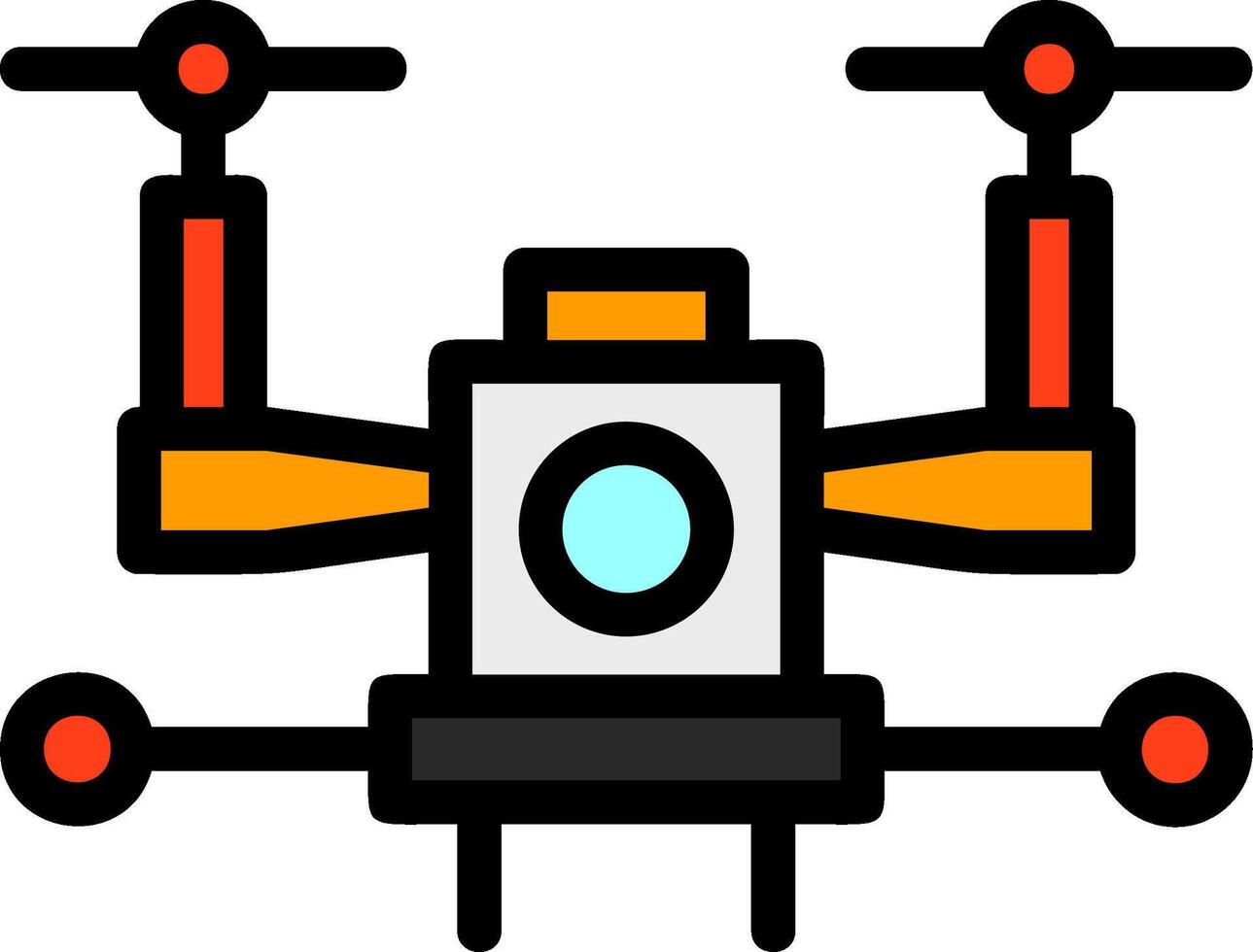 Autonomous Drone Line Filled Icon vector