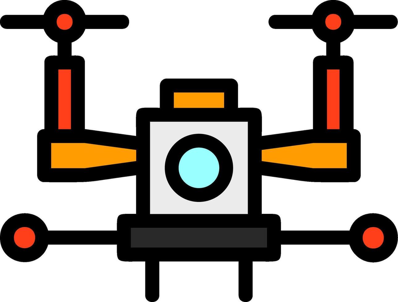 Autonomous Drone Line Filled Icon vector