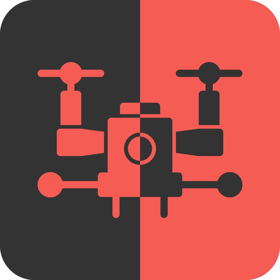 Autonomous Drone Red Inverse Icon vector