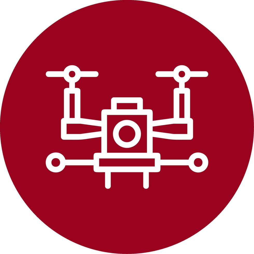 Autonomous Drone Outline Circle Icon vector