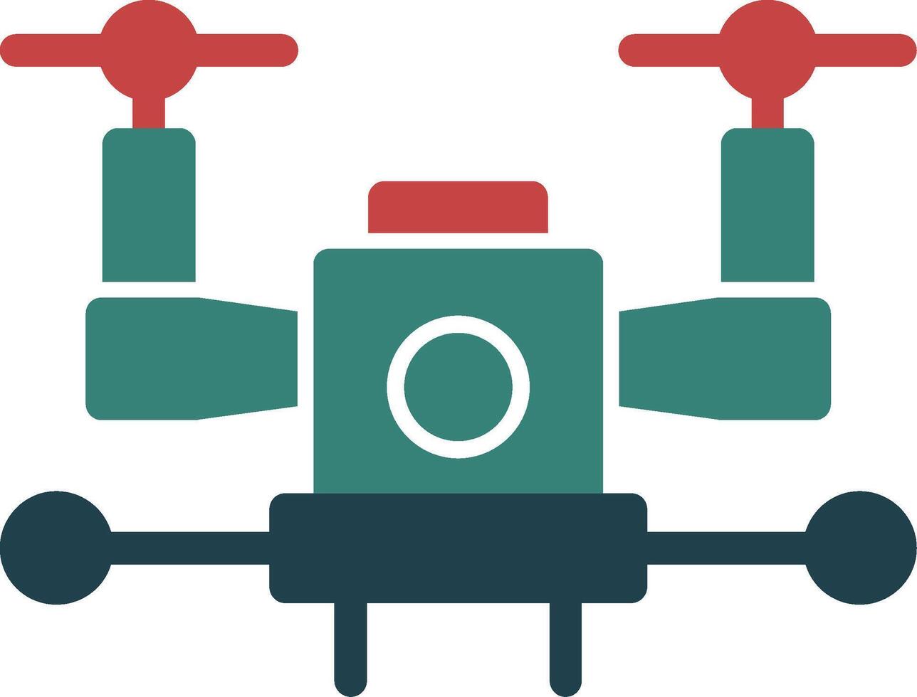 Autonomous Drone Glyph Two Color Icon vector