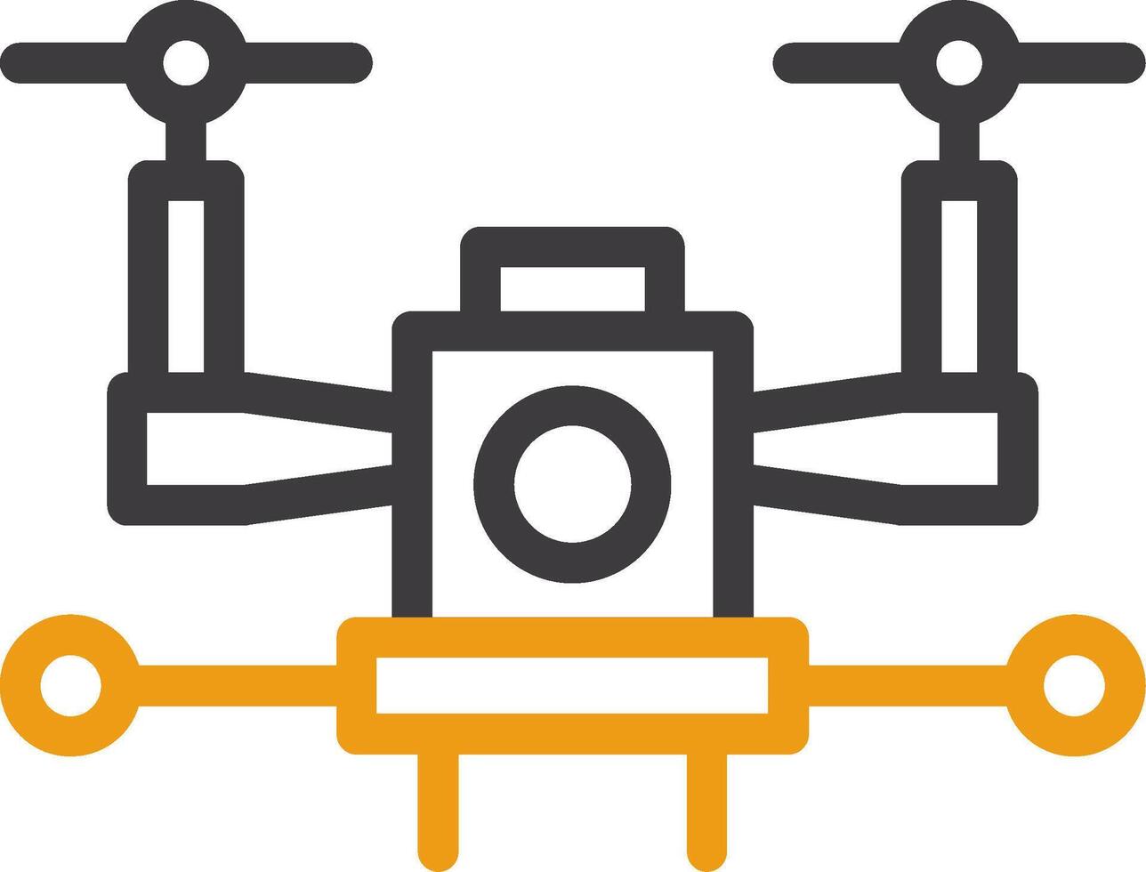 Autonomous Drone Line Circle Icon vector
