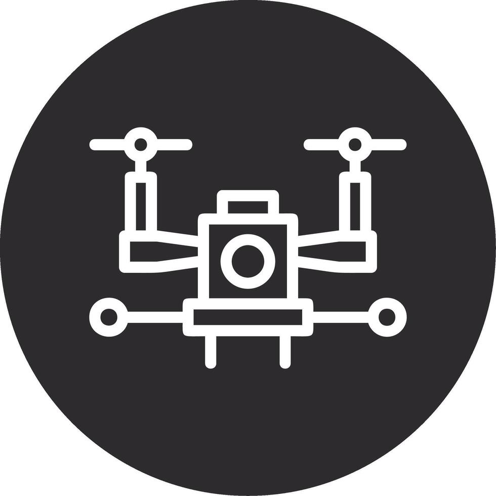 Autonomous Drone Inverted Icon vector