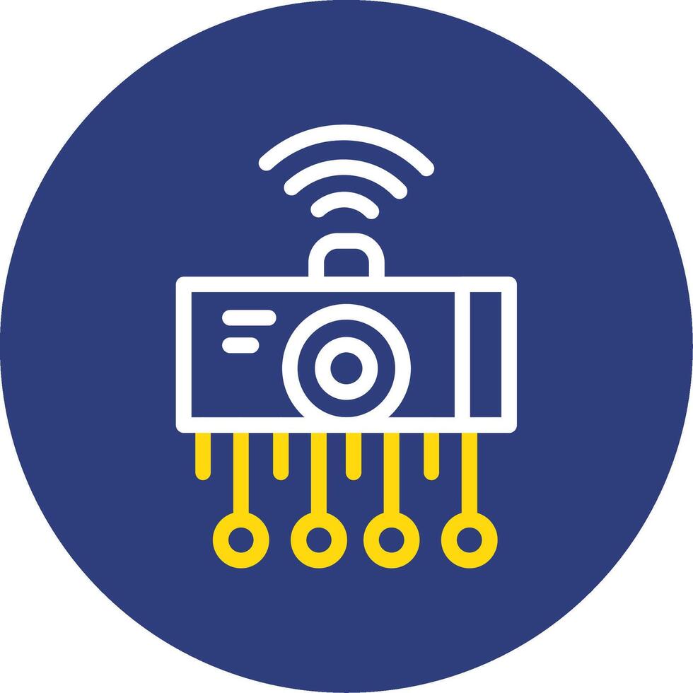 IoT Sensors Dual Line Circle Icon vector