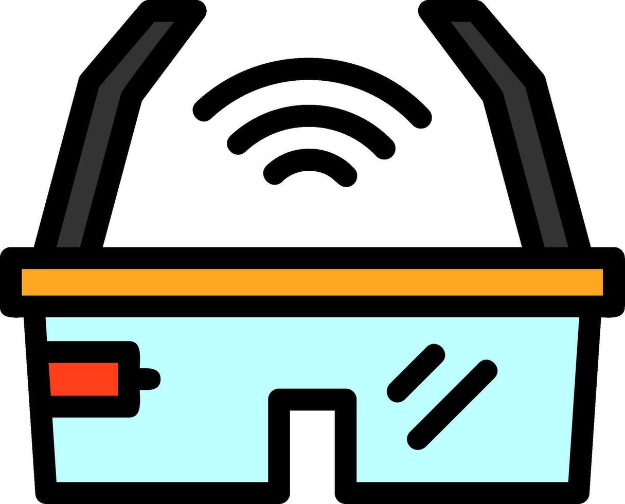 Smart Glasses Line Filled Icon vector