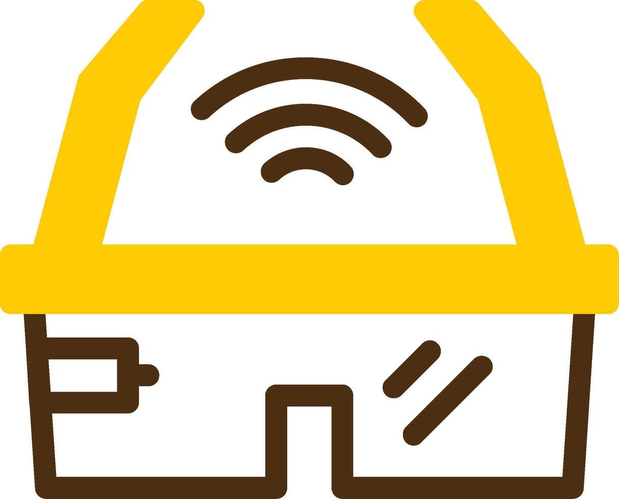 Smart Glasses Yellow Lieanr Circle Icon vector