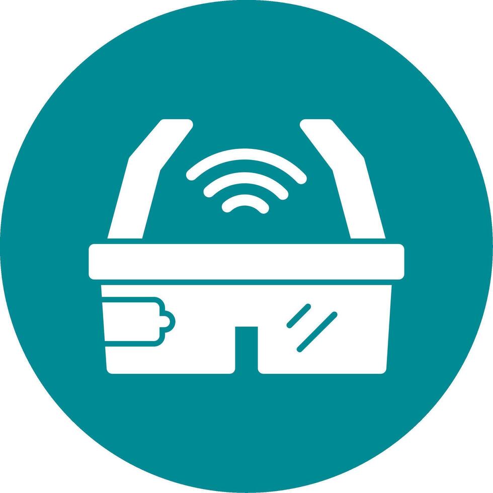 Smart Glasses Glyph Circle Icon vector