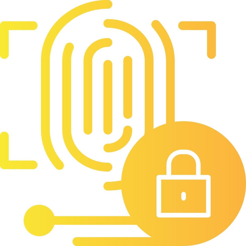 Biometric Authentication Solid Multi Gradient Icon vector