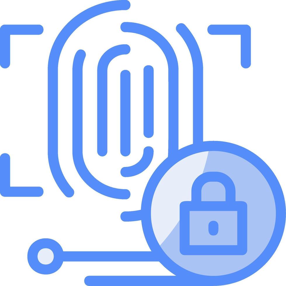 Biometric Authentication Line Filled Blue Icon vector