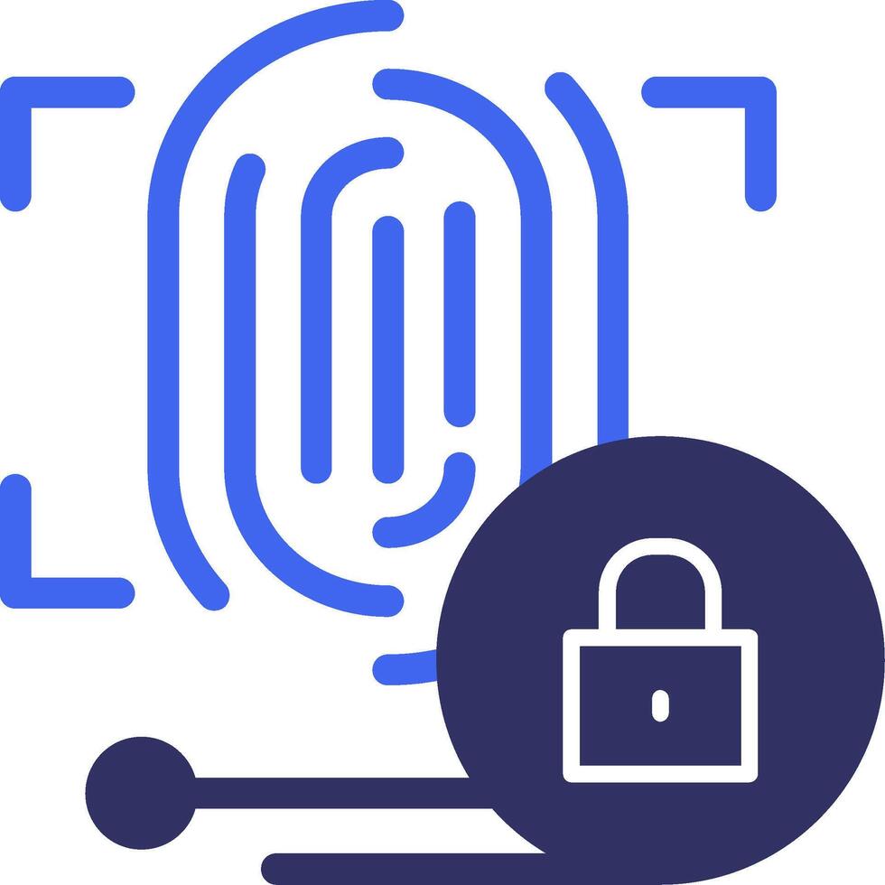 Biometric Authentication Solid Two Color Icon vector