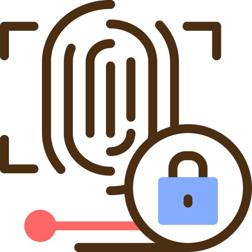 Biometric Authentication Color Filled Icon vector