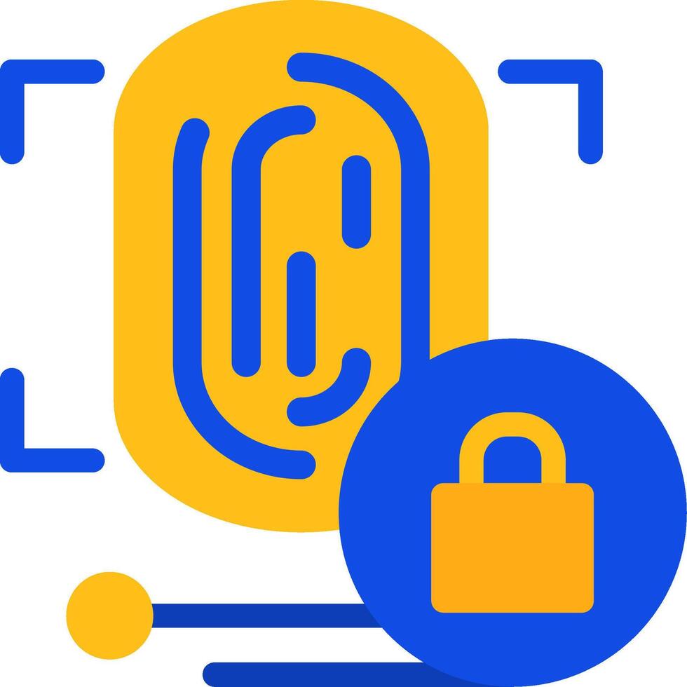 Biometric Authentication Flat Two Color Icon vector