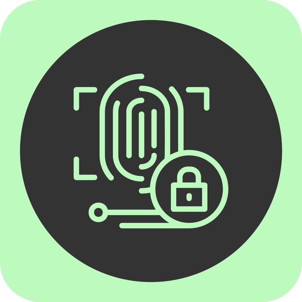 Biometric Authentication Linear Round Icon vector