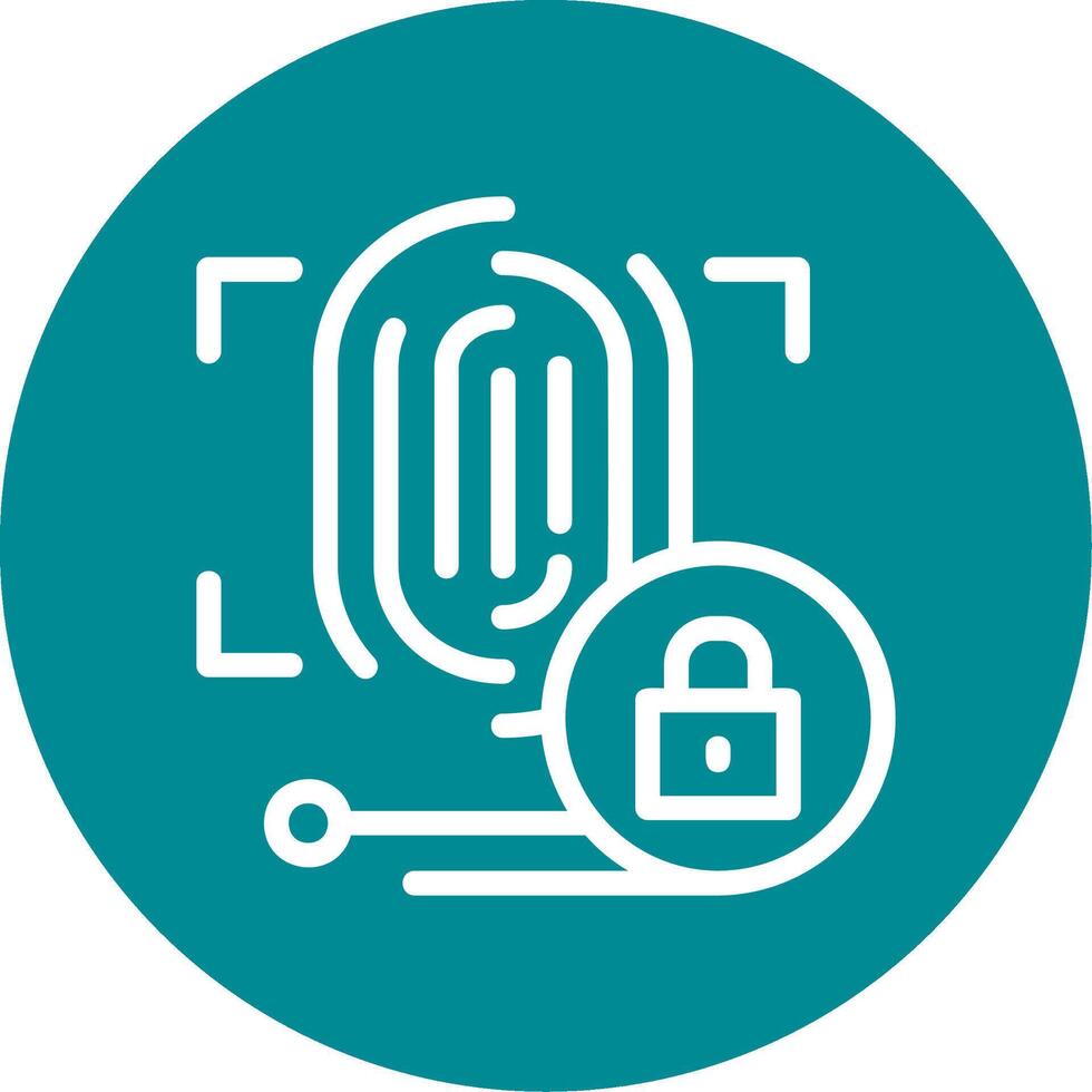 Biometric Authentication Outline Circle Icon vector
