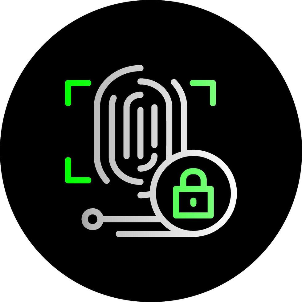 Biometric Authentication Dual Gradient Circle Icon vector