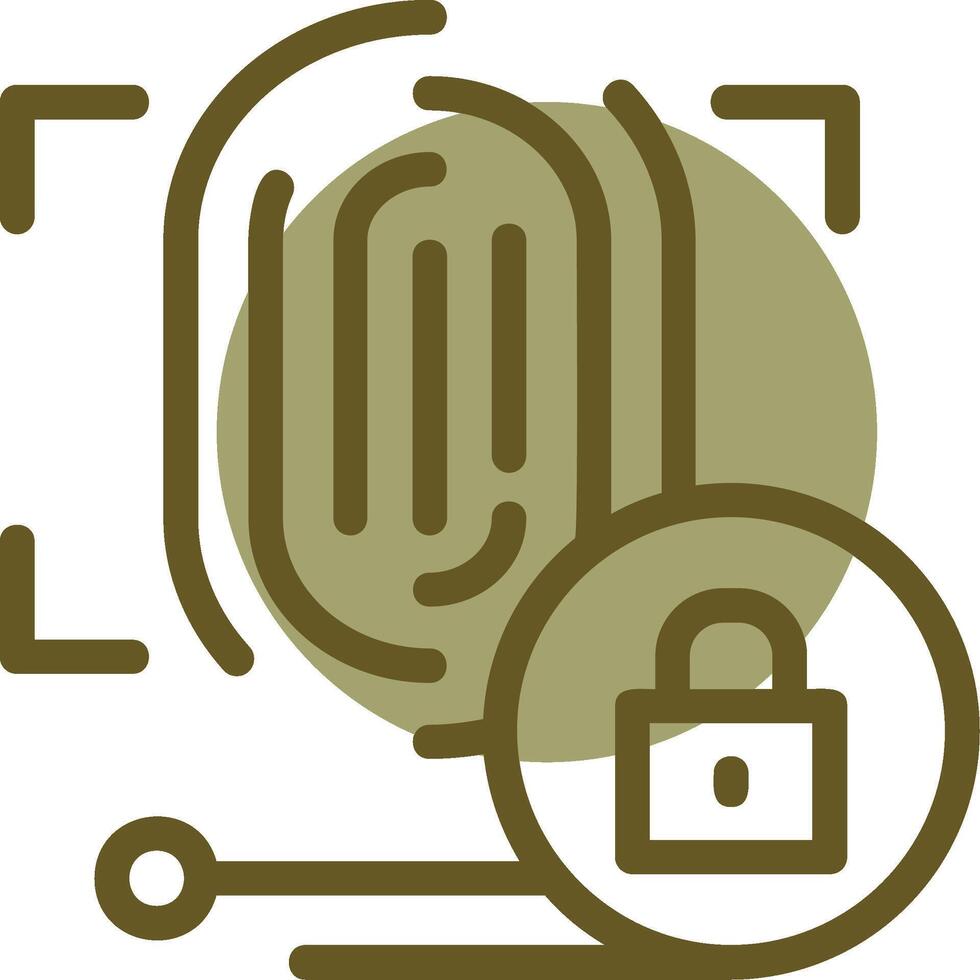 Biometric Authentication Linear Circle Icon vector