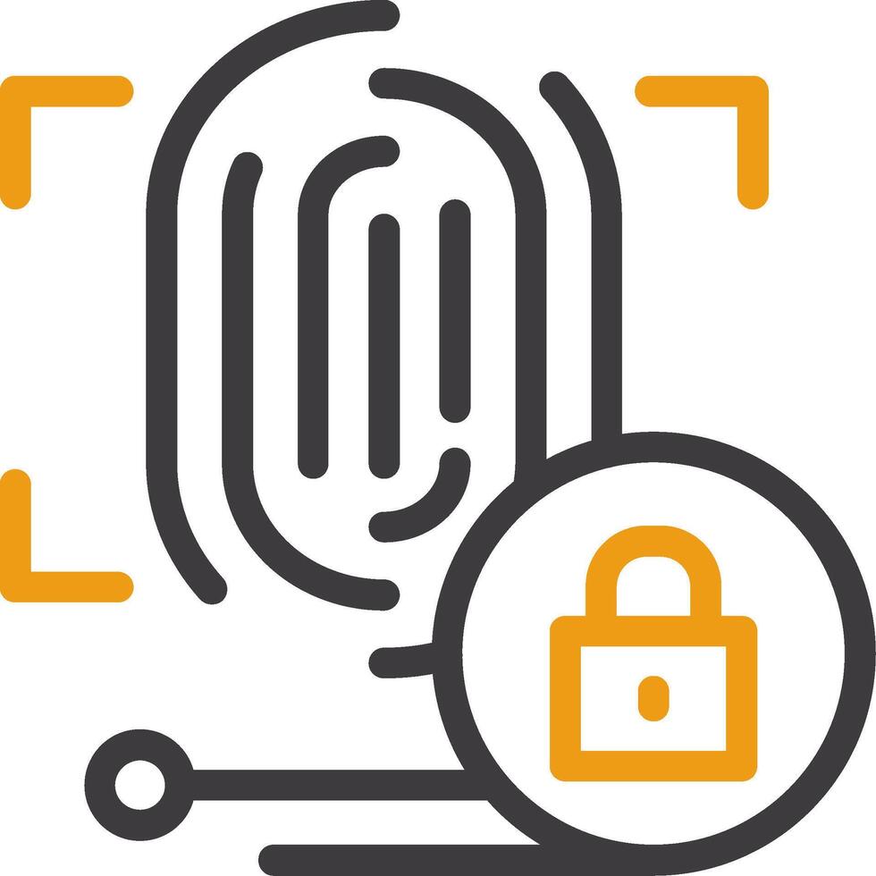 Biometric Authentication Line Circle Icon vector
