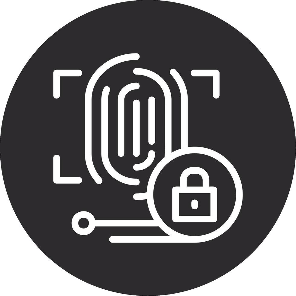 Biometric Authentication Inverted Icon vector