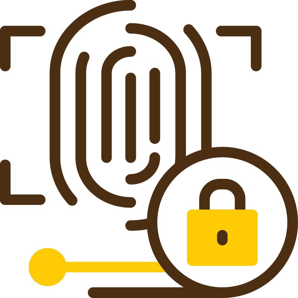 Biometric Authentication Yellow Lieanr Circle Icon vector