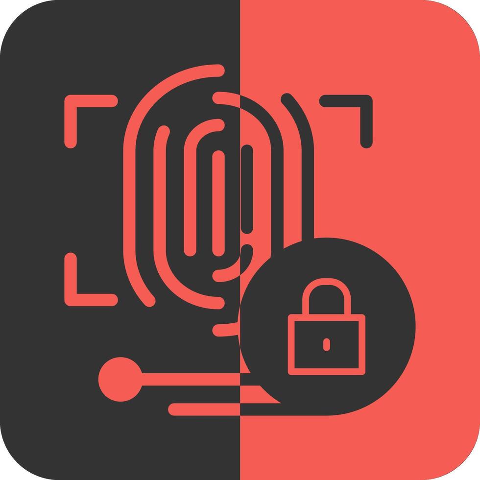 Biometric Authentication Red Inverse Icon vector