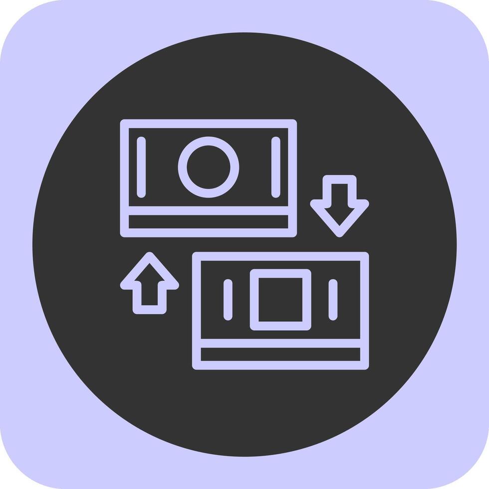 Business card exchange Linear Round Icon vector