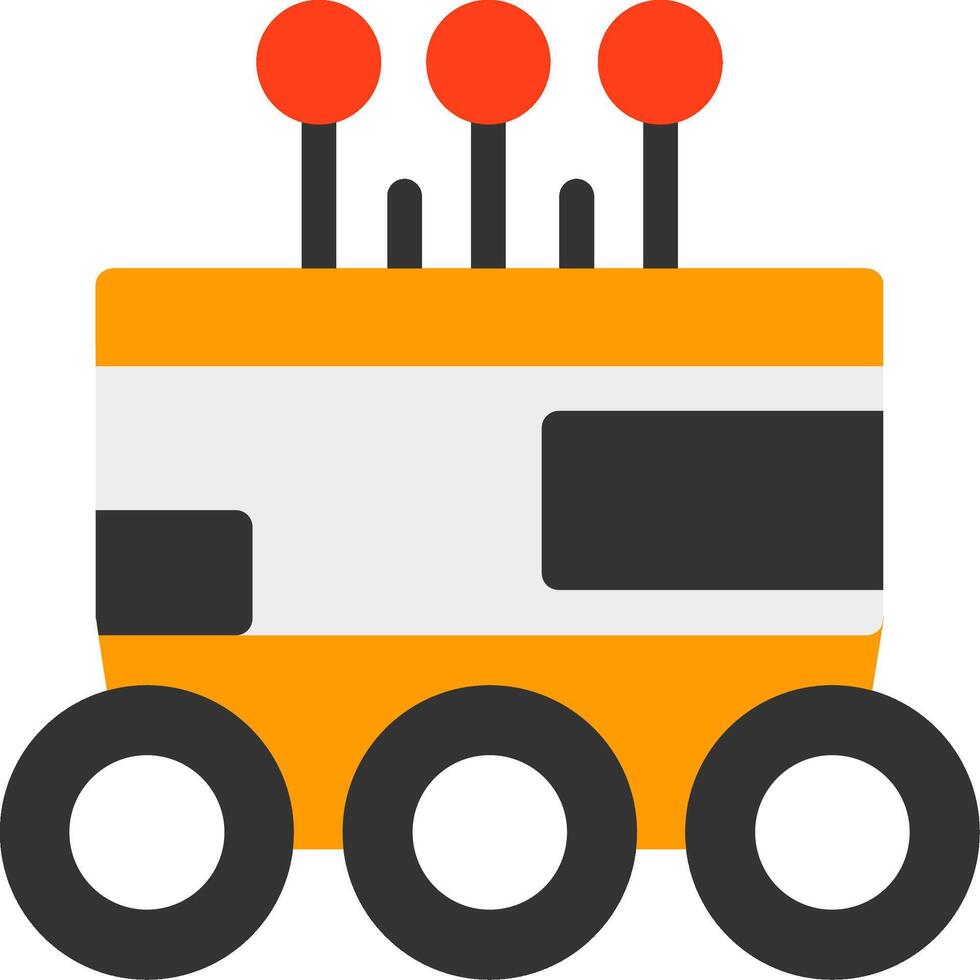 Autonomous Delivery Robot Flat Icon vector