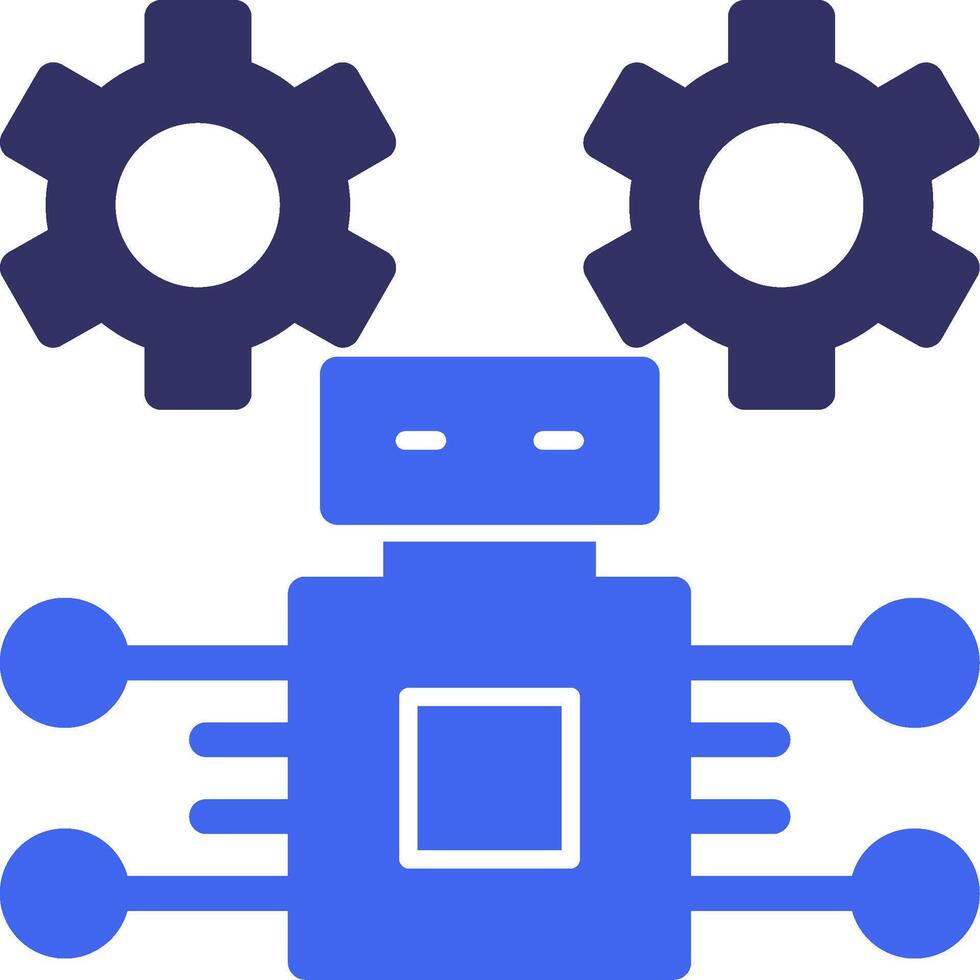 Robotic Process Automation Solid Two Color Icon vector