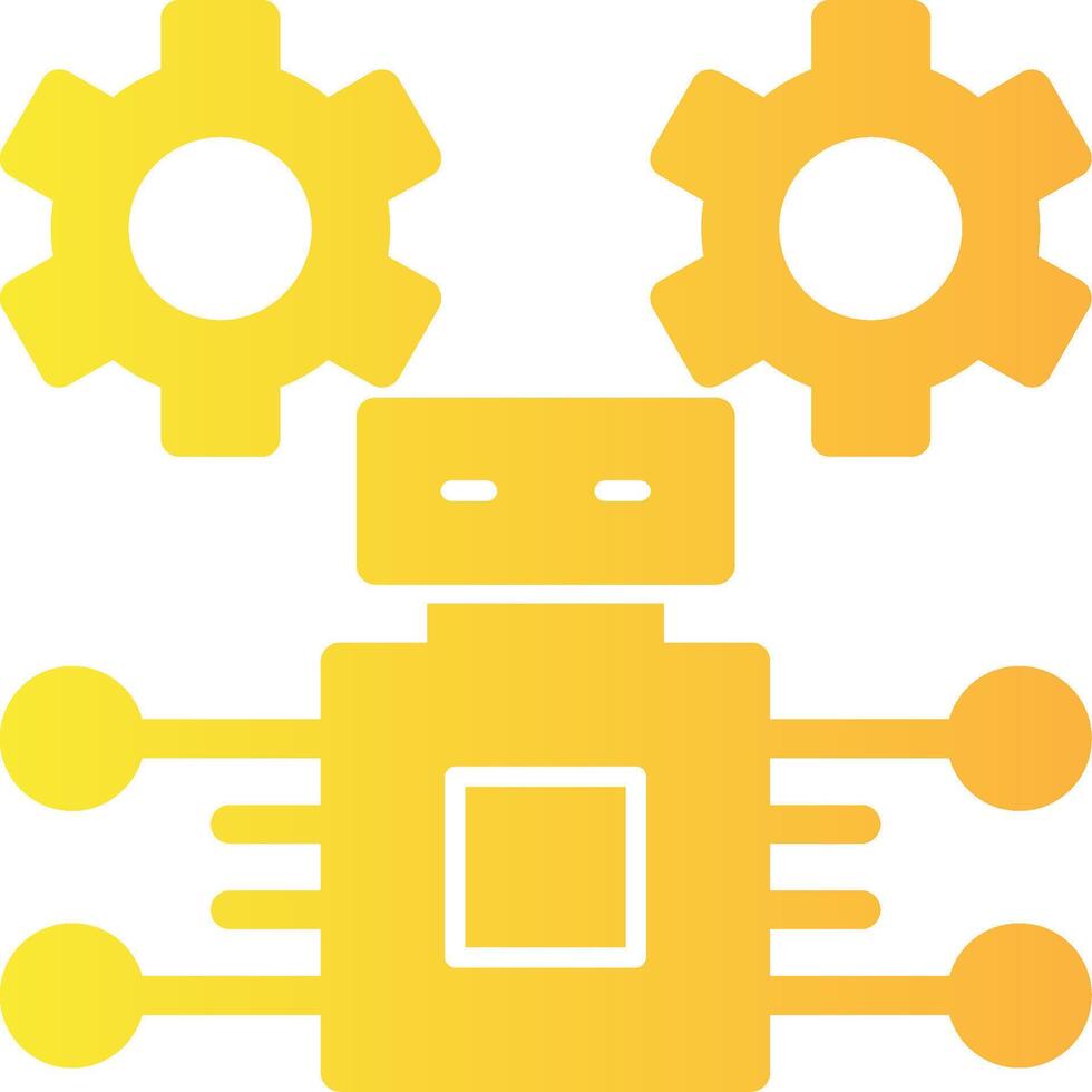 Robotic Process Automation Solid Multi Gradient Icon vector