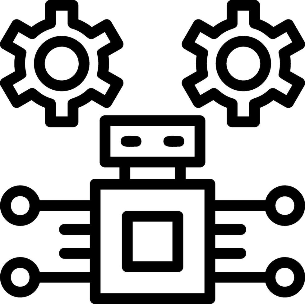 Robotic Process Automation Line Icon vector