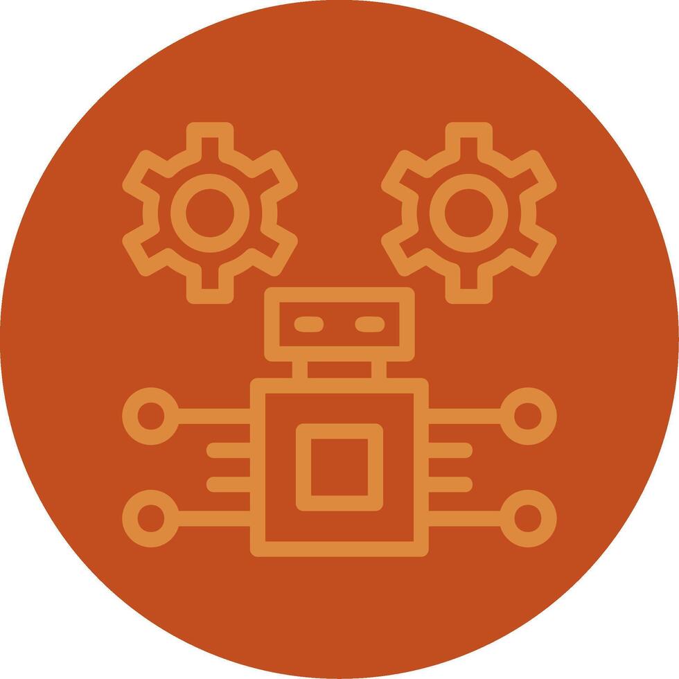 Robotic Process Automation Line Multi color Icon vector