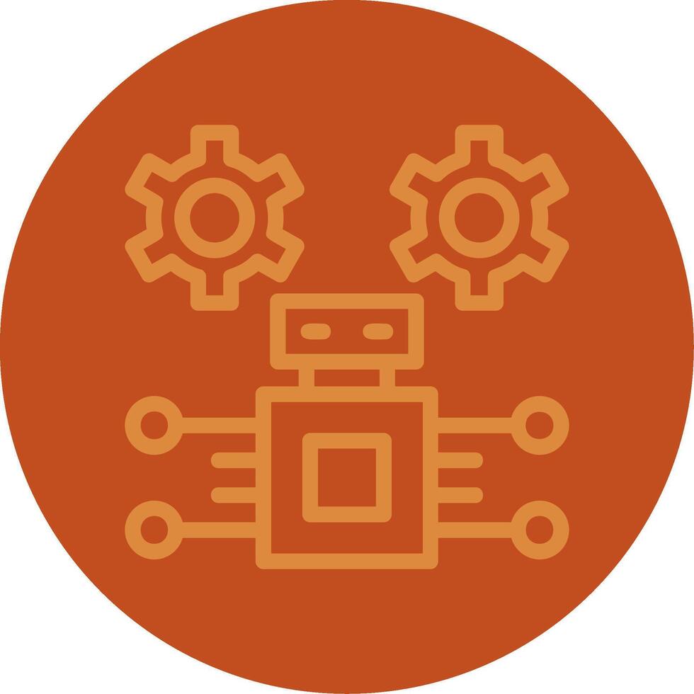 Robotic Process Automation Line Multi color Icon vector