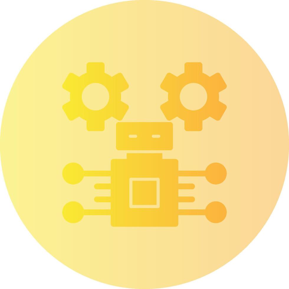 Robotic Process Automation Gradient Circle Icon vector