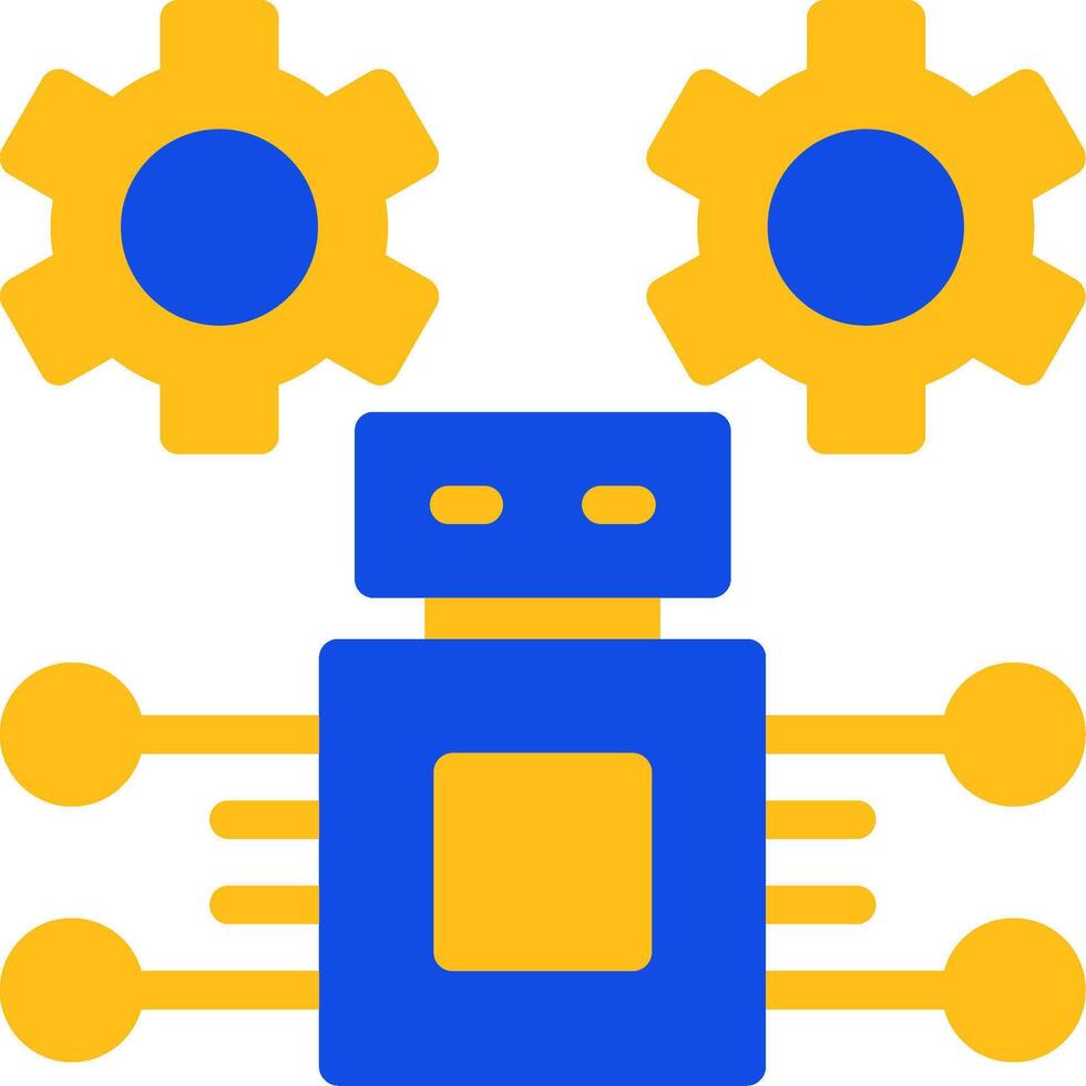 Robotic Process Automation Flat Two Color Icon vector