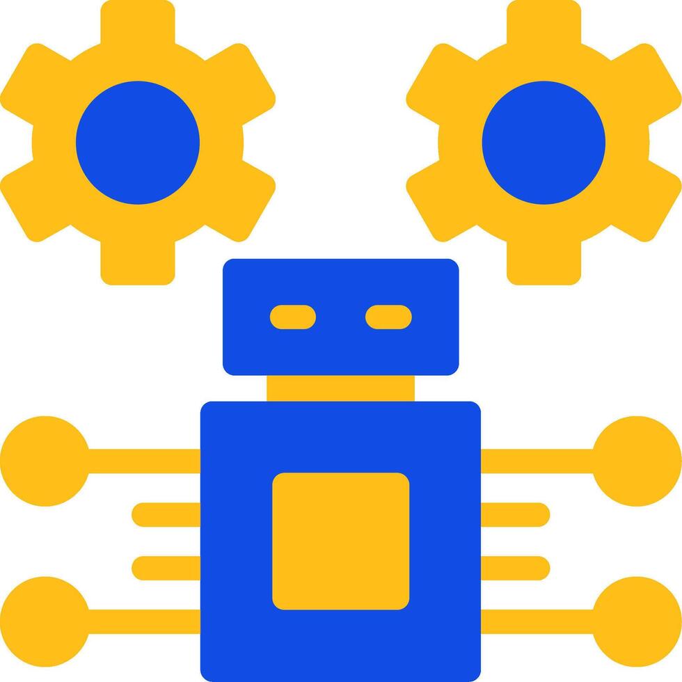 Robotic Process Automation Flat Two Color Icon vector