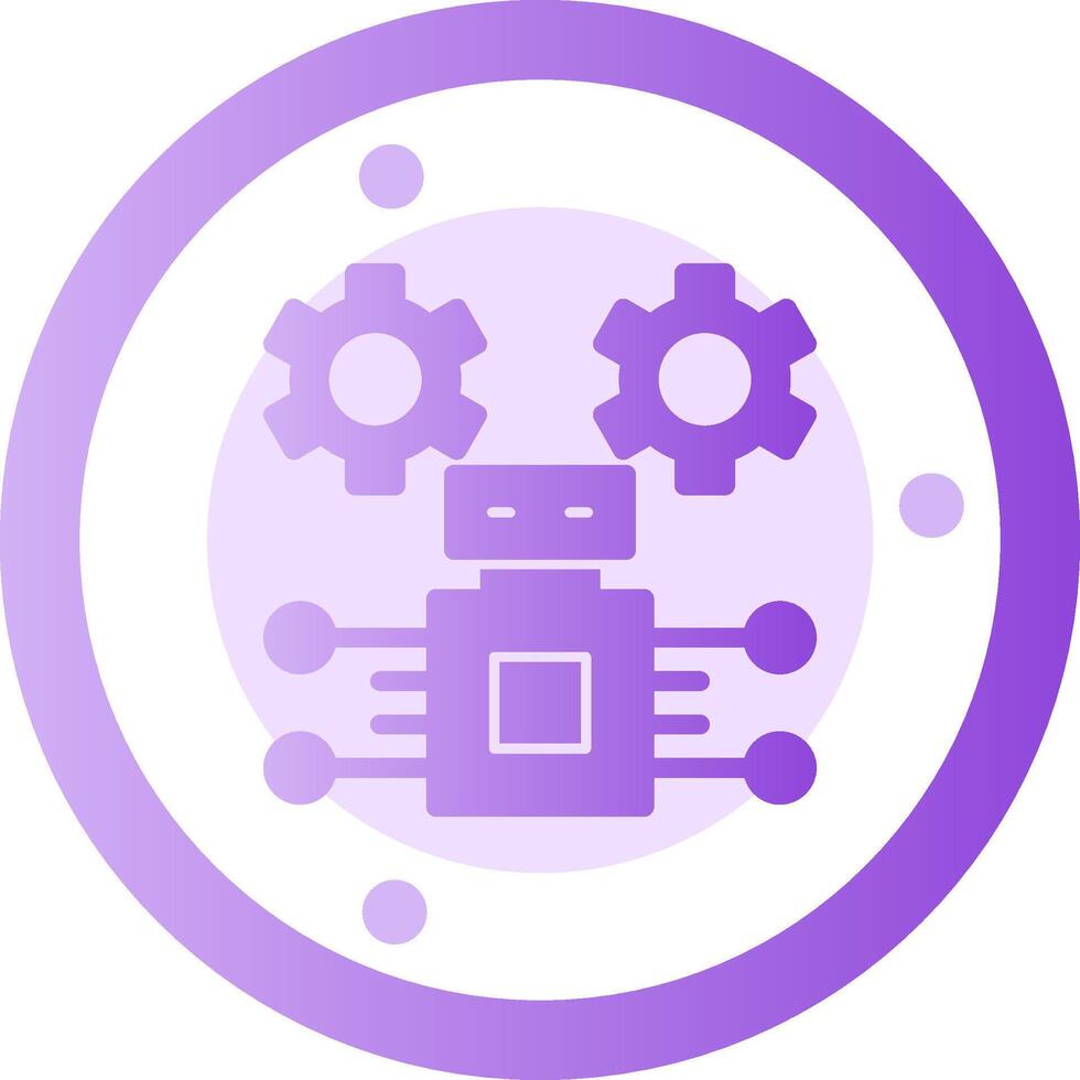 Robotic Process Automation Glyph Gradient Icon vector