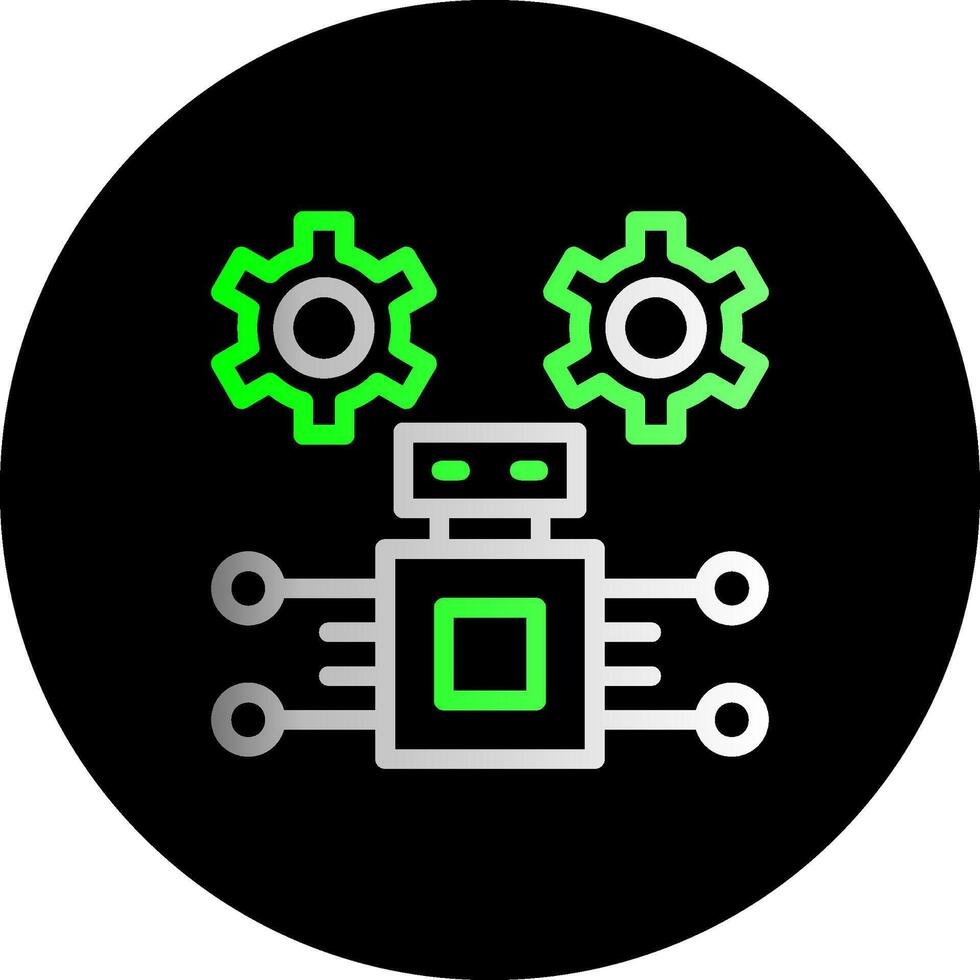 robótico proceso automatización doble degradado circulo icono vector