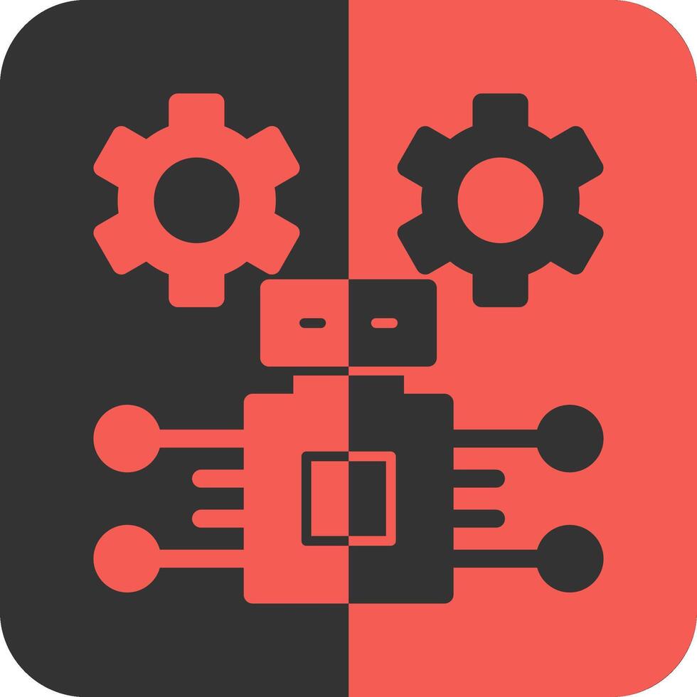 Robotic Process Automation Red Inverse Icon vector