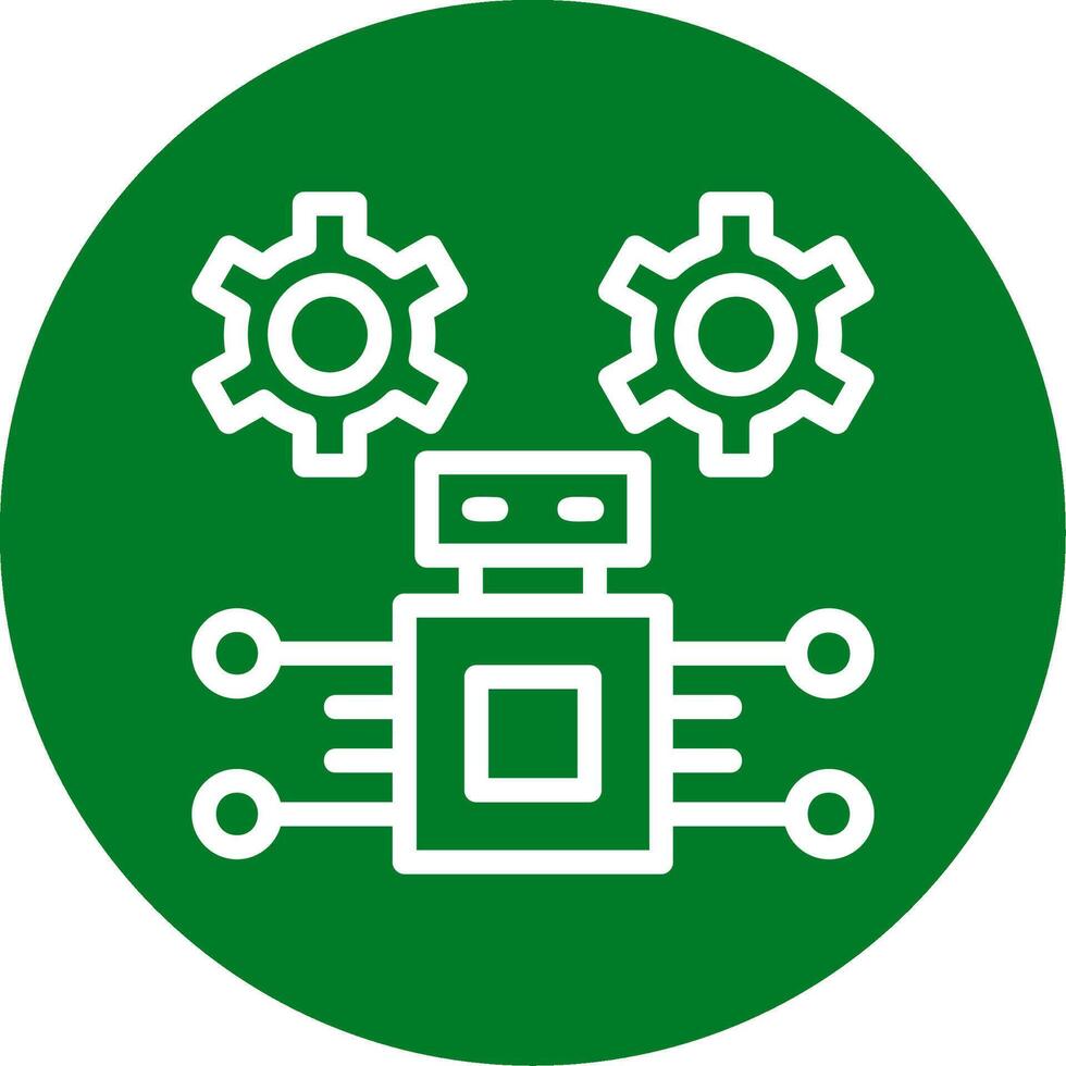Robotic Process Automation Outline Circle Icon vector