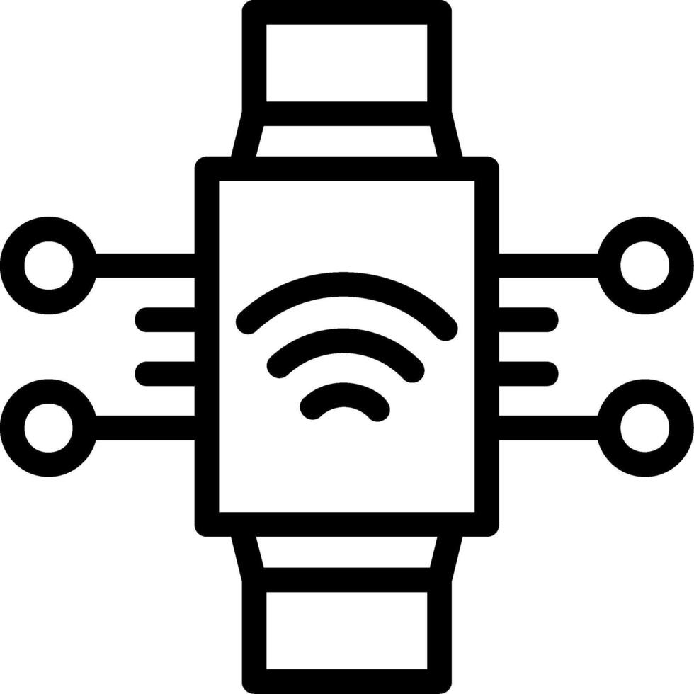 inteligente usables línea icono vector