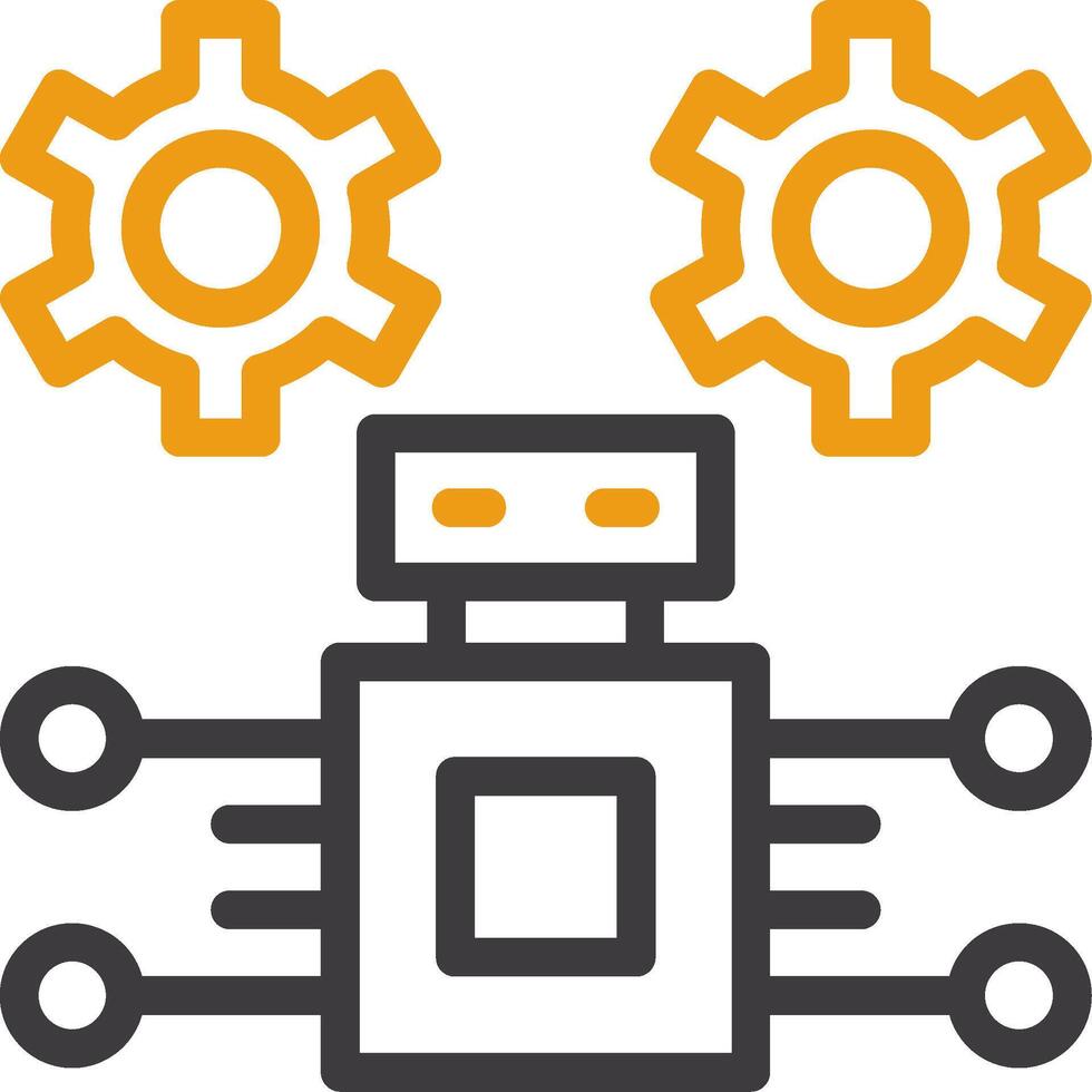 Robotic Process Automation Glyph Two Color Icon vector